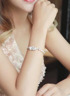 高档手镯99纯银女貔貅女银款日韩版银简约铃铛手子银镯手足链生日