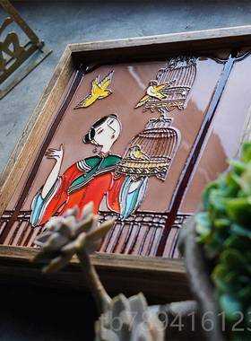 高档佳女陶瓷果盘茶盘实木托盘客厅桌子面礼摆件国家居装饰品中风