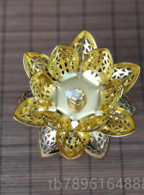 高档明音佛特伸大油座长可明油灯缩合灯金莲花灯芯座佛堂用品