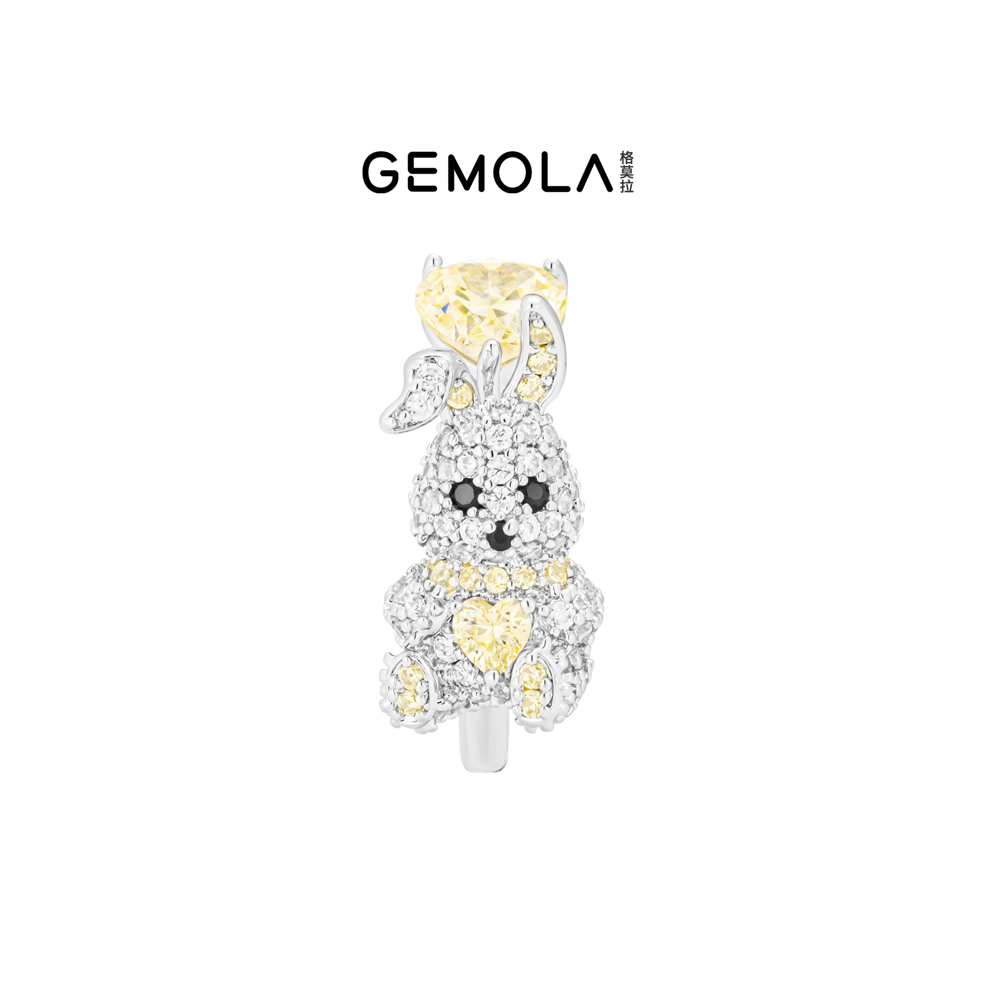 Gomora rebellious daughter style little butter sweet bunny necklace ear clip ring bracelet