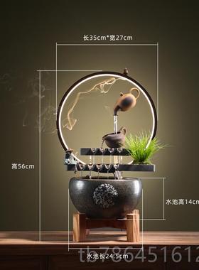 正品悬壶流水生财喷泉摆水循面环件招礼财鱼缸桌办公室开业乔迁新
