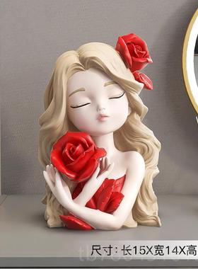 正品捧花女钱存罐奶油风客厅入户酒玄关孩柜摆件儿童房装饰品生日