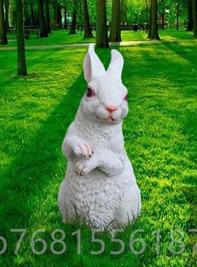 正品庭院树装饰 户外花园草地园林景雕塑艺脂动物工观品仿真兔子