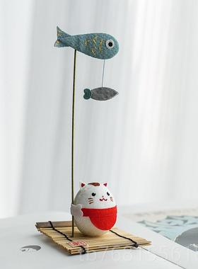 正品日本龙虎作口礼车头摆件爱猫进咪兔子青蛙可生日伴手物治愈女