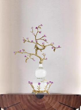 玄关紫水晶葫芦福禄工艺礼品摆饰现代轻奢客厅壁龛电视柜两边艺术