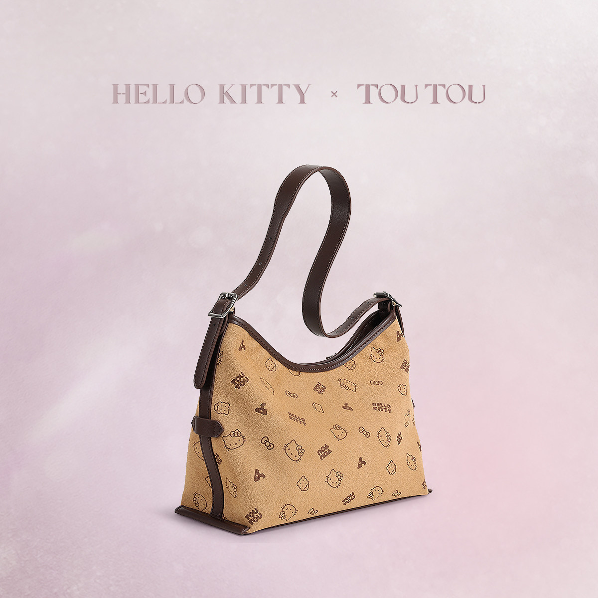 TOUTOUhellokitty凯蒂猫哈喽kt秋冬麂皮大容量腋下托特包生日礼物,淘宝优惠券,粉丝福利购,淘宝优惠卷