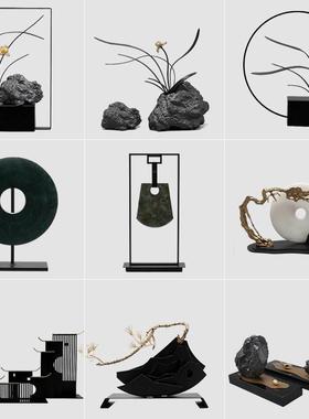 新中式创意酒店摆件高级感小众高端客厅电视柜玄关样板间软装饰品