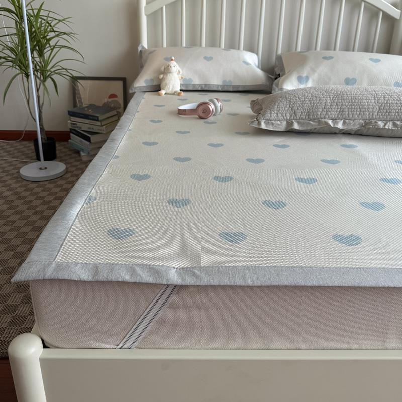 2025新款夏季可机洗冰丝凉席三件套冰藤席冰丝席空调软席子1.5m床 - 图3