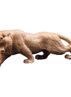 桃木虎摆件木雕十二生肖虎原色木老虎手把件汽车摆件环保无漆整木