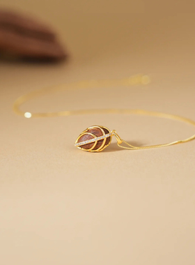 加里曼丹沉香挂件平安锁竹子项链吊坠金玉叶葫芦送礼收藏珍品饰品