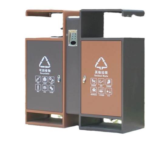 户外不锈钢垃圾桶双桶小区公园景区分类环卫果皮房市政室外垃圾箱