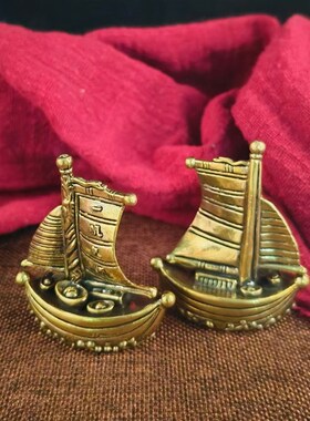 黄铜复古创意一帆风顺帆船摆件酒柜装饰品工艺品办公室客厅桌面