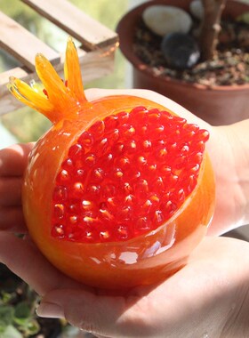 创意中国风淄博琉璃石榴摆件客厅书房玄关样板间装饰品礼物送长辈