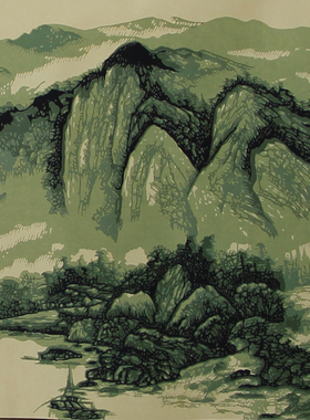 大展宏图中国风特色手工剪纸横轴画中式卧室床头客