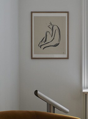 北欧小众简约抽象几何海报客厅背景墙卧室组合装饰画艺术画芯定制