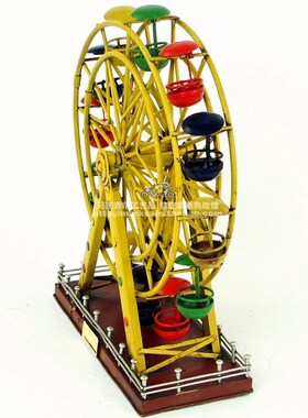 手工仿古做旧铁艺摩天轮模型铁皮工艺品家居饰品橱窗道具摆件礼物