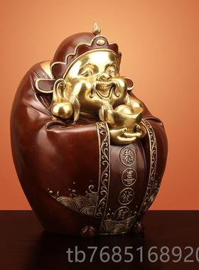 高档《福星照》财神爷佛像摆件全客厅家用店铺高开张供奉铜神像文