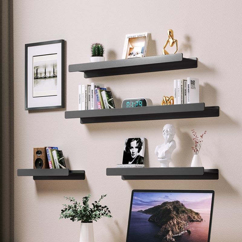 客厅墙上置物架免打孔一字隔板书房装饰架太空铝通用多层收纳架子,淘宝优惠券,粉丝福利购,淘宝优惠卷