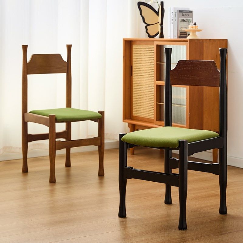 中古风家用餐椅子法式轻奢实木靠背椅设计师高级梳妆椅软包书桌椅,淘宝优惠券,粉丝福利购,淘宝优惠卷