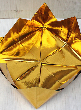 包邮12寸全金盆纸叠莲花盆手工折纸金箔纸 纸制用品
