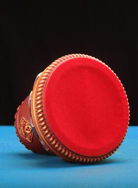 彩绘树脂手摇八吉祥底座到金管座锡棒彩绘底座手摇装饰3厘米圆孔