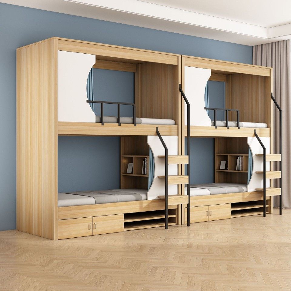 太空舱高低床员工双层床电竞酒店宾馆上下木床宿舍青年公寓电竞风,淘宝优惠券,粉丝福利购,淘宝优惠卷