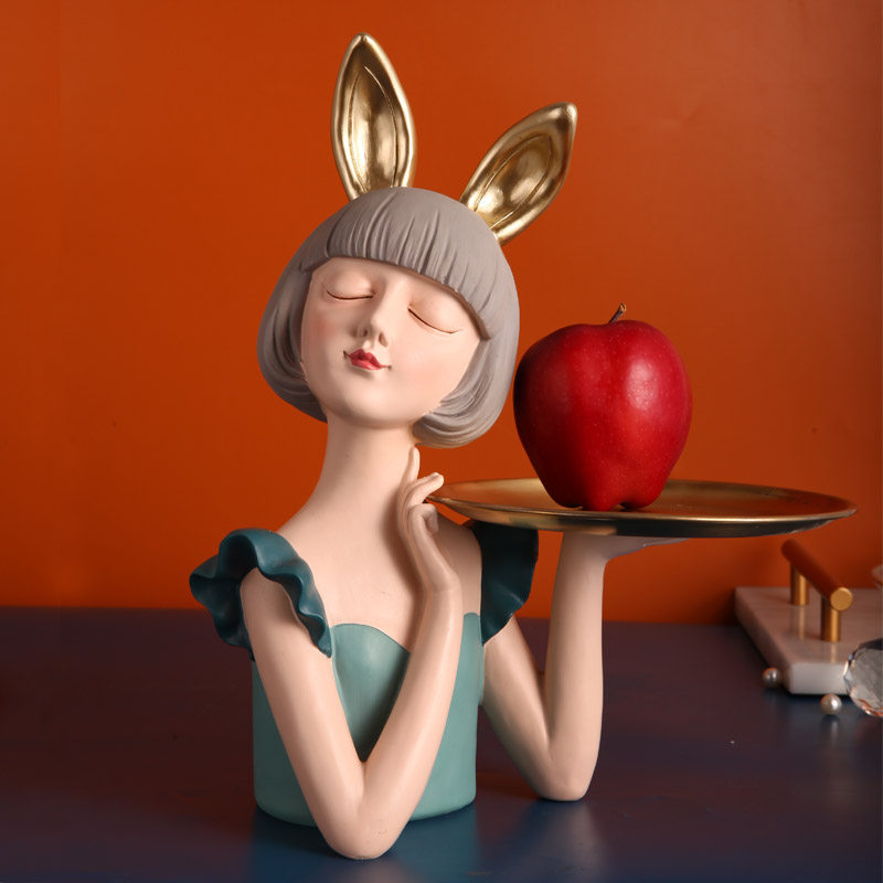 北欧轻奢吹泡泡女孩摆件客厅电视柜玄关家居收纳托盘送女生日礼物,淘宝优惠券,粉丝福利购,淘宝优惠卷