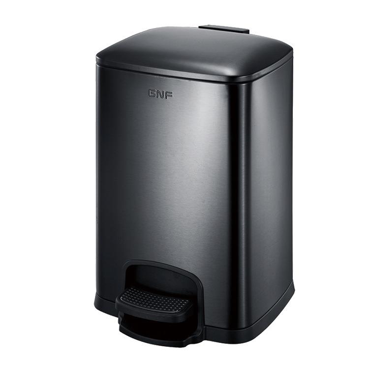 时尚欧式房间桶脚踏酒店家用方形不锈钢垃圾桶8升12升15升20升 - 图1