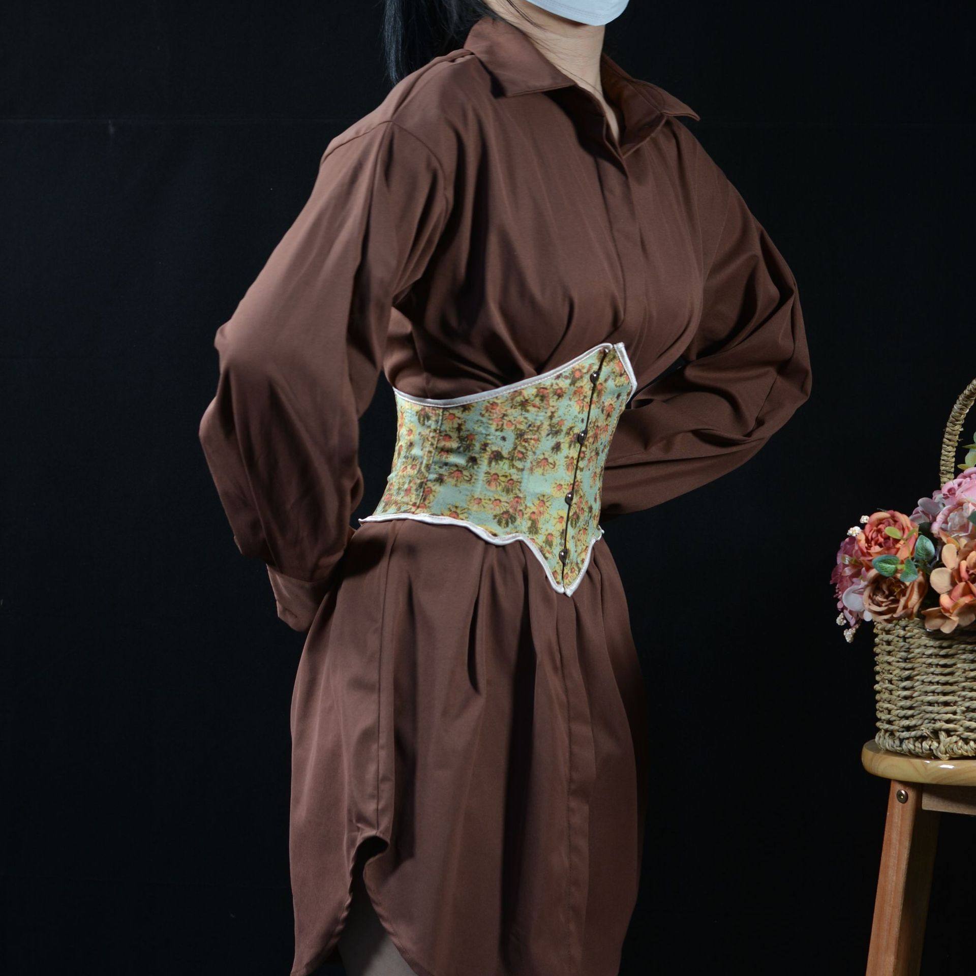 230短款4扣22cm小碎花迷你向日葵上下两面穿腰夹后绑带定型腰封,淘宝优惠券,粉丝福利购,淘宝优惠卷