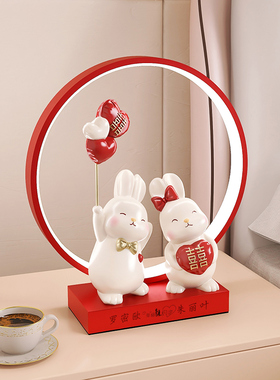 结婚礼物送新人闺蜜实用婚房布置装饰品订婚新P婚可爱情侣兔子摆