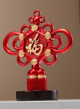 中国结摆b件平安喜乐客厅玄关电视柜展示柜装饰品暖居红色乔迁新