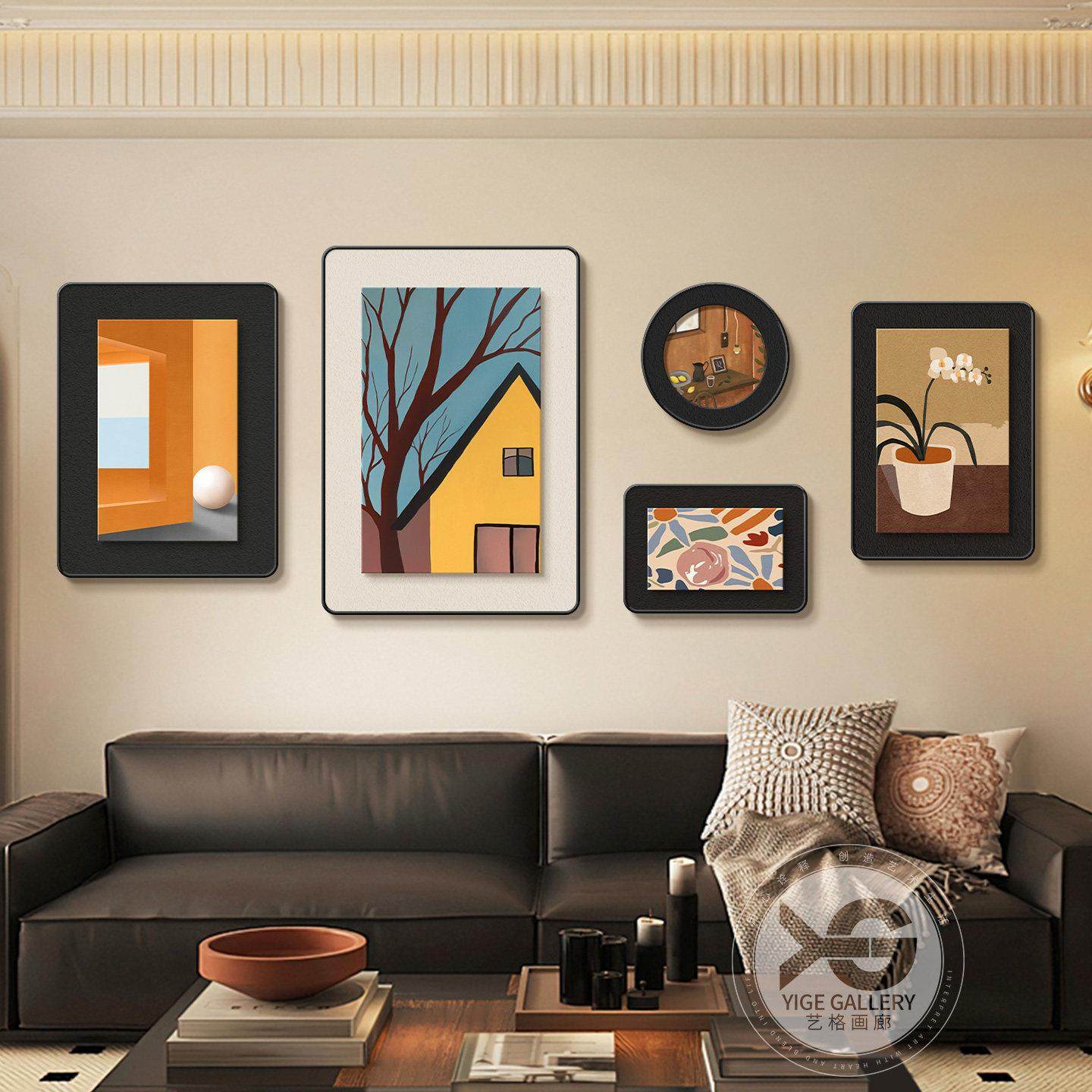 中古风高级感客厅装饰画美拉德沙发背景墙挂画覆古艺术组合墙壁画,淘宝优惠券,粉丝福利购,淘宝优惠卷