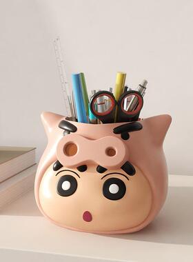 肥嘟嘟左卫门蜡笔小新笔筒收纳盒桌面办公室装饰品生日送礼物摆件