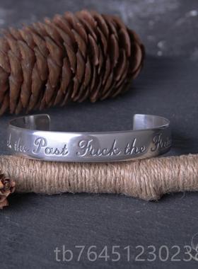 高档NDCOVER 银手U镯 高桥盾纹身图腾锯齿E腕饰 GIZ情侣R纯银手饰