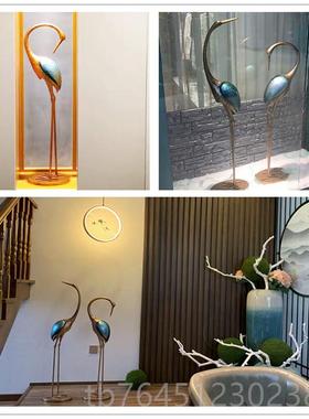 高档铁艺仙鹤园艺件 庭院墅花家园杂货居装饰店铺摆 橱窗美别陈摆