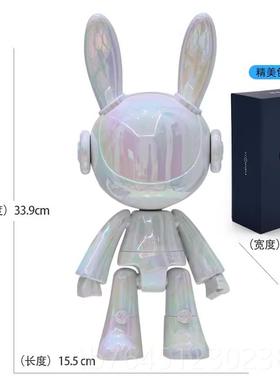 高档礼宙月子摆件客厅网红高档轻手办公仔大奢号坐兔姿电视酒柜新