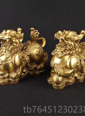 高档铜貔貅件貅貔客厅店摆铺居家办公室