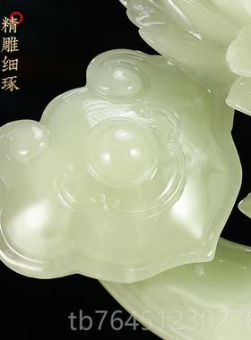 高档博高玉摆件如意古架装饰品石客厅摆件端大气上档次乔迁新居礼