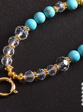 白水晶珠链项链绳手工编织绳男女毛衣链文玩唐卡吊坠手编玉坠挂绳