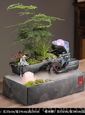 高档招财水流摆件水循环风客厅创意家居加湿器饰水晶球装品开业礼