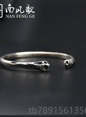 高档南风歌 原镯创设侣计《肋骨》手 925学纯银情 生 男女