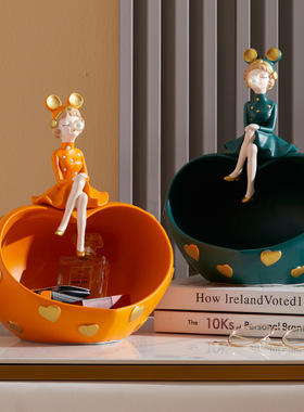 泡泡女孩餐桌摆件客厅放w糖果的摆件放钥匙收纳桌面装饰品