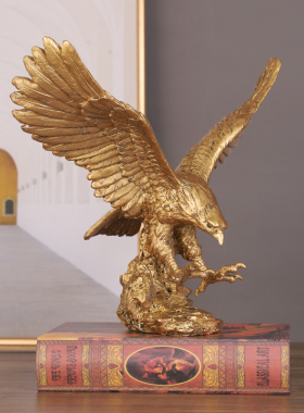 大鹏展翅老鹰摆件客厅办公室书房雄鹰装饰品O公司酒店书柜书架摆