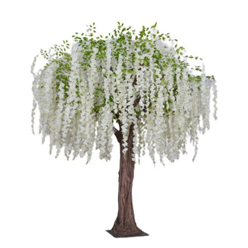 仿真紫藤花酒店商场花艺造景婚庆拱门长廊假藤条装饰外贸款豆花树 - 图3