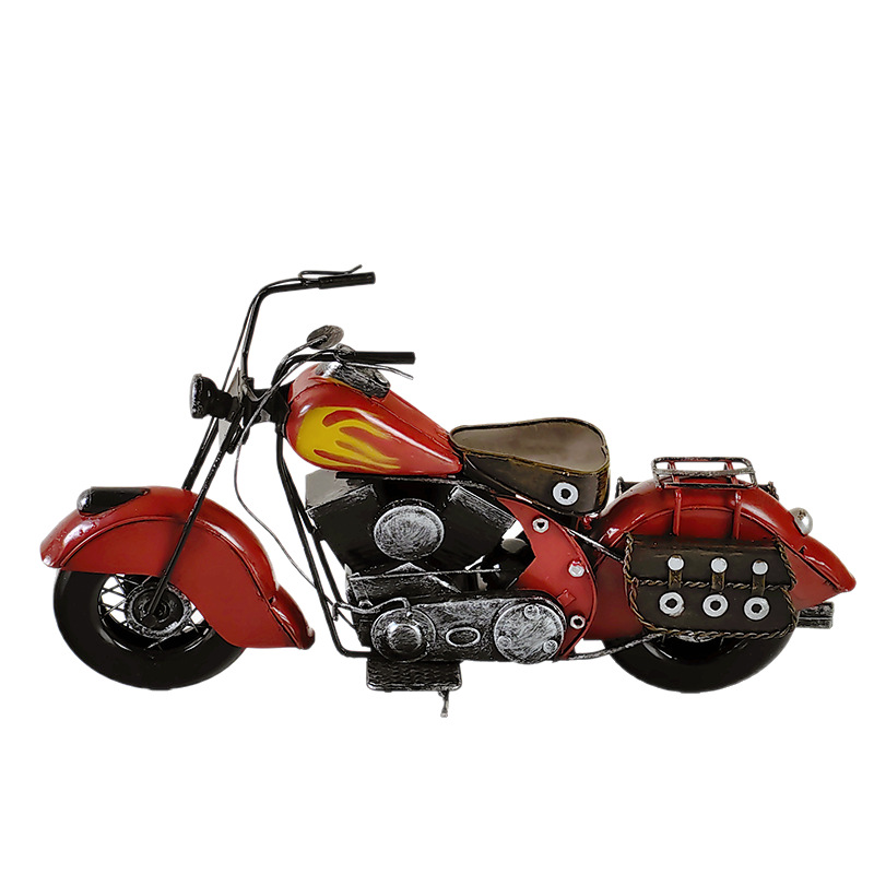 田园复古欧式摩托车手工模型道具装饰摆件创意家居金属工艺品饰品 - 图3