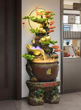 假山流水摆件底座客厅落地根雕水景装饰招财生财庭院花园造景景观