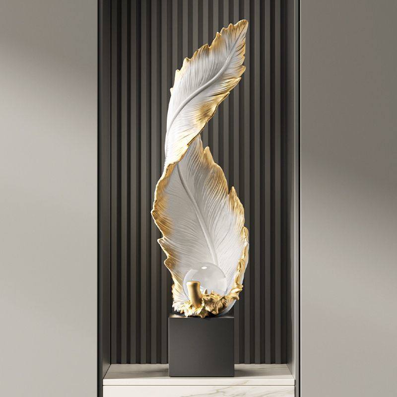 【高雅摆件】羽毛入户玄关摆件客厅轻奢高档落地电视柜壁龛办公∑,淘宝优惠券,粉丝福利购,淘宝优惠卷