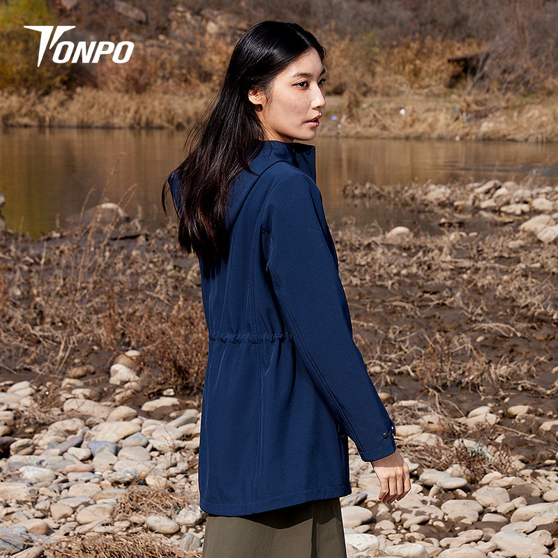 TONPO动魄软壳冲锋衣女款软壳衣中长款防泼水防静电休闲运动夹克,淘宝优惠券,粉丝福利购,淘宝优惠卷