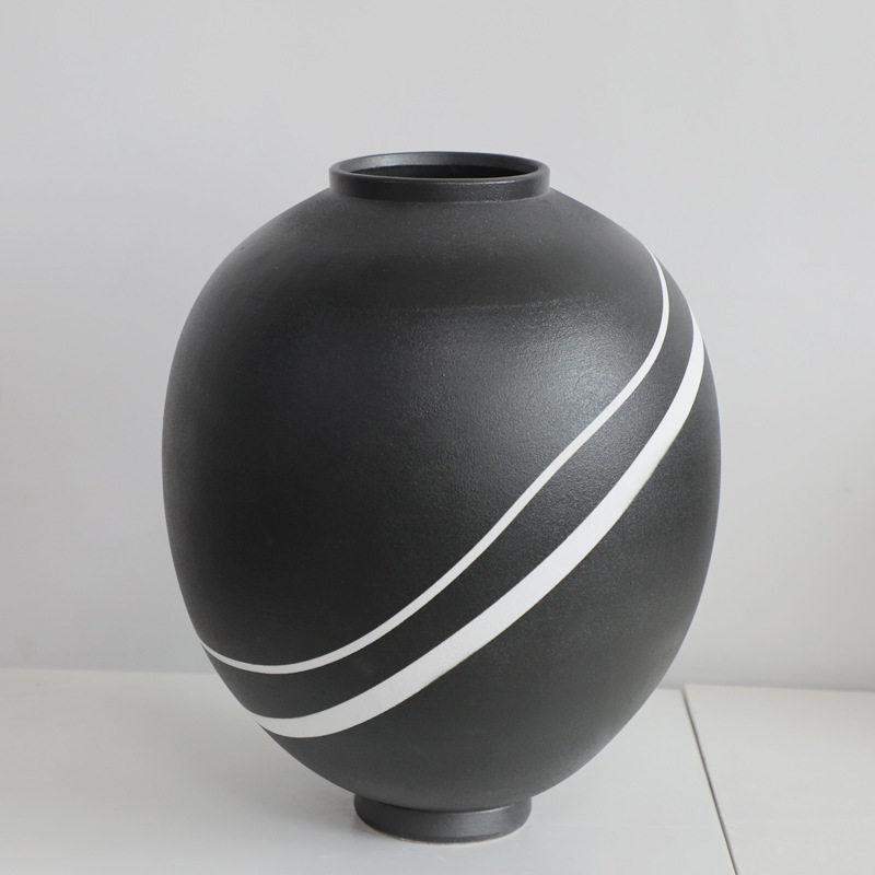 创意陶瓷花器高级感摆件现代意式简约装饰品黑白花瓶批发软装样板,淘宝优惠券,粉丝福利购,淘宝优惠卷