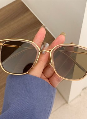 韩版潮个性不f规则茶色墨镜女网红款复古港风街拍防紫外线太阳眼